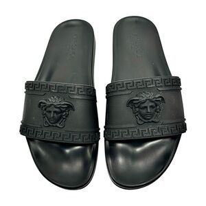 Versace Medusa Slide Sandals Black Rubber Made in Italy Men’s Size 10-11